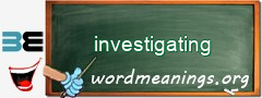 WordMeaning blackboard for investigating